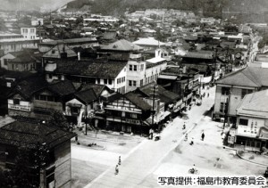 (2)昭和26年頃の平和通り （写真提供：福島市教育委員会）
