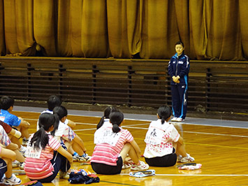 ちょっぴり緊張ぎみの福原選手