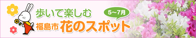 「歩いて楽しむ　福島市の花のスポット」のタイトル画像